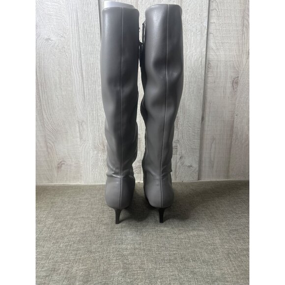 Franco Sarto Womens Sz 6.5 Lyla Wide Calf Zip Gray Knee High Boots Pointed Toe - Picture 3 of 12